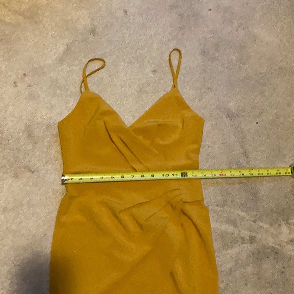 NWT Surplice Fashion Nova Mini Dress Mustard Sz S - Picture 7 of 7